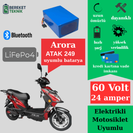 Arora Atak 249 60v 24ah LifePO4 Batarya