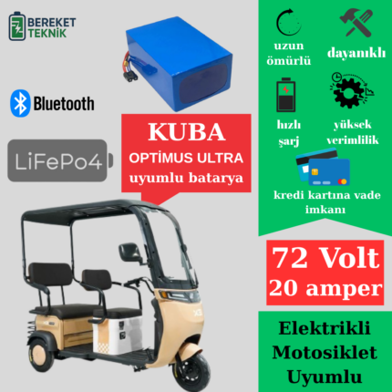Kuba Optimun Ultra 72v 20ah LifePO4 Batarya