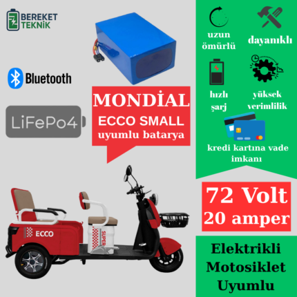 Mondial Ecco Small 72v 20ah LifePO4 Batarya